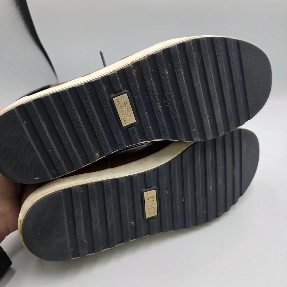 Polo Ralph Lauren Ramiro Canvas Sneaker Deck Shoe Navy Lace-up Nautical 10.5 D
